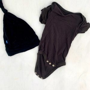 Kickee pants onesie 0-3 months and soft hat.